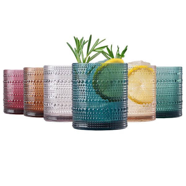 Acrylic Unbreakable Hobnail Plastic Lowball Glass, Set of 6