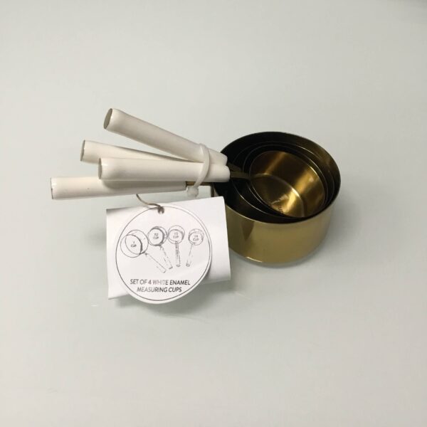Gold Measuring Cup w/ White Enamel Handle S/4 - Image 8