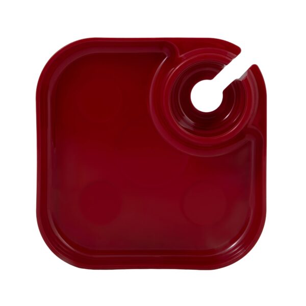 Reusable Party Plates w/ Beverage Holder - Set of 4 - Red - Image 4