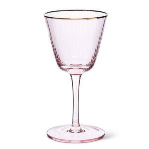 Optic Cocktail Glass w/Gold Rim-Pnk-6"H(6oz)