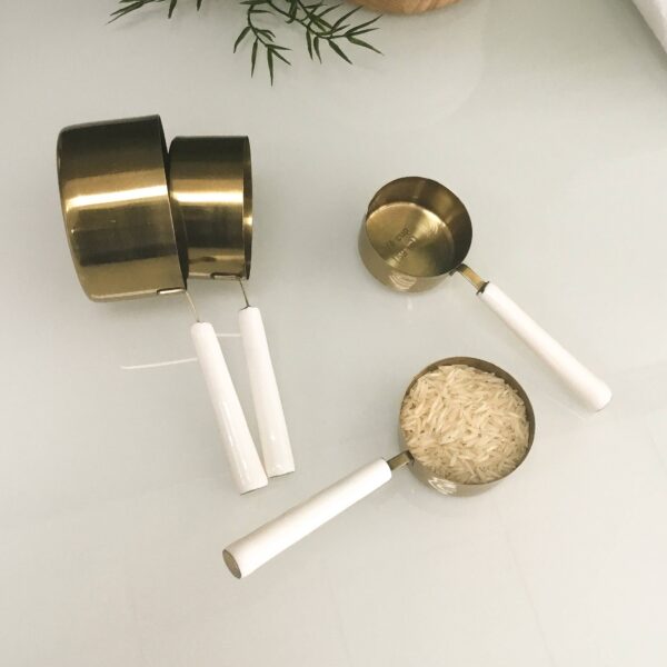 Gold Measuring Cup w/ White Enamel Handle S/4 - Image 7