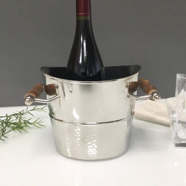 Classic SS Ice Bucket with Wood Handles - Image 2
