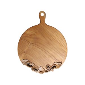 12" Round Teak Charcuterie Serving Board