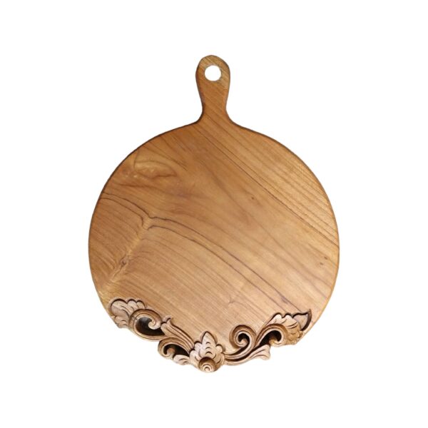 12" Round Teak Charcuterie Serving Board