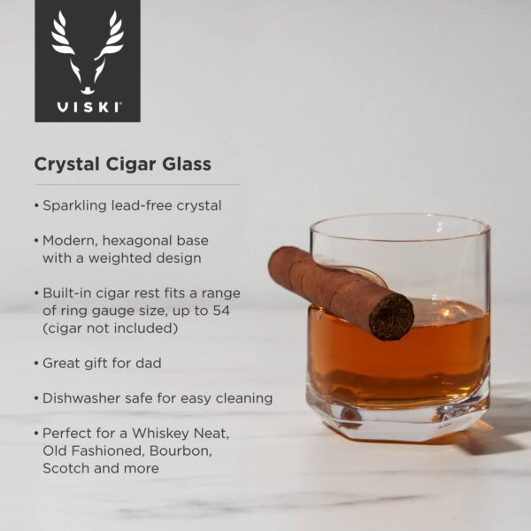 Raye™ Crystal Whiskey Glass w/ Built-in Cigar Holder - Image 6