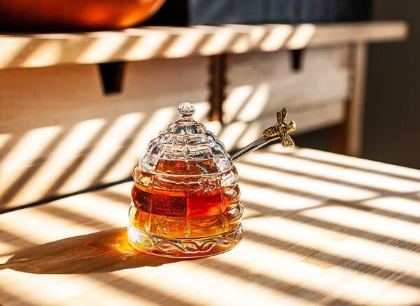 Beehive Honey Pot W/Lid-4"H-1447 - Image 4