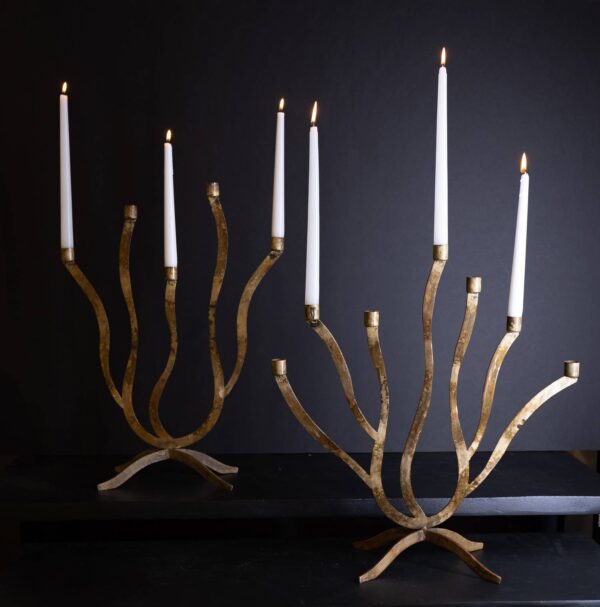 Candle Holder Med Old Brass - Image 3
