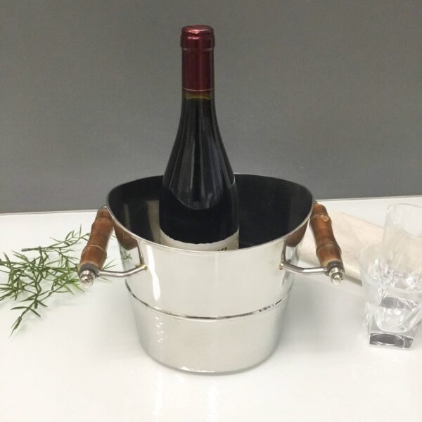 Classic SS Ice Bucket with Wood Handles - Image 4