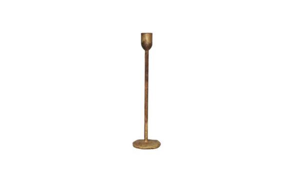 Candle Holder H 9" x Dia 2.25" Old Brass