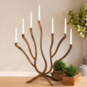 Candle Holder Med Old Brass