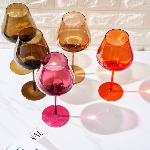 Colored Crystal Wine Glass, Large 20 OZ Glass - Image 2