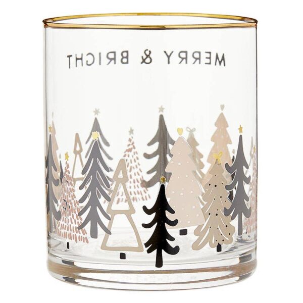 Gold Rimmed Rocks Glass - Merry & Bright - Image 3