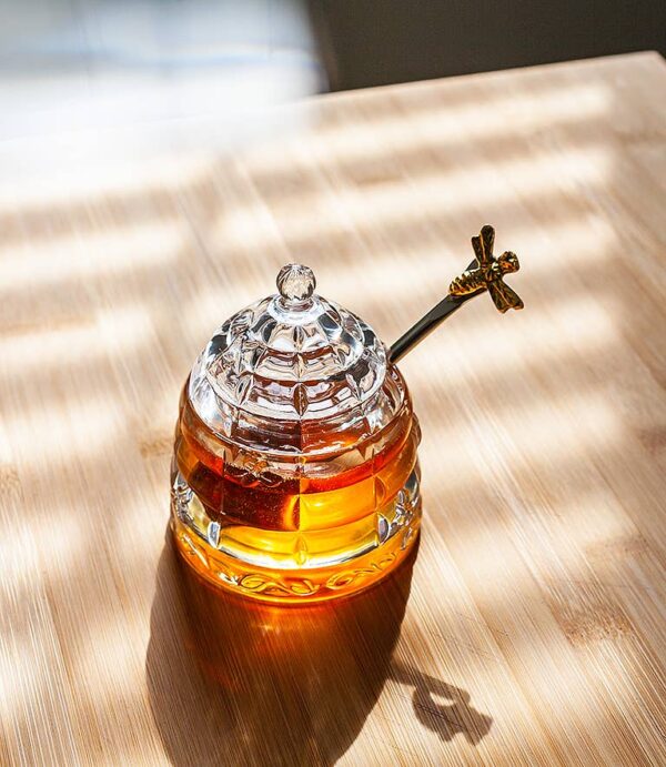 Beehive Honey Pot W/Lid-4"H-1447 - Image 5