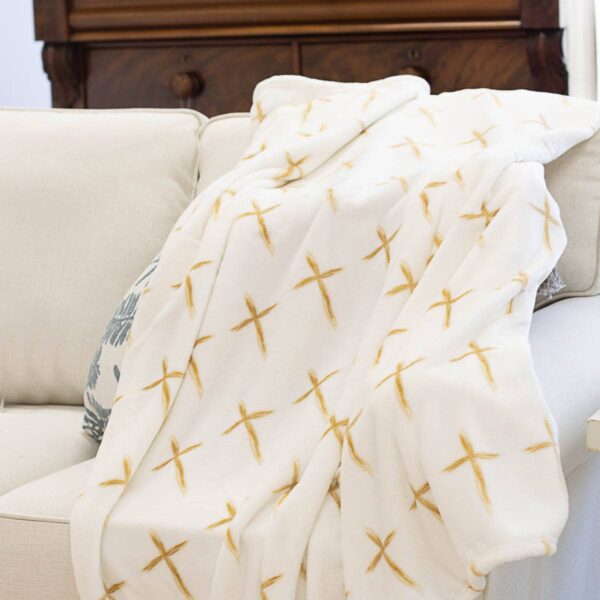 La Croix Throw   Soft White/Gold   50x60 - Image 2