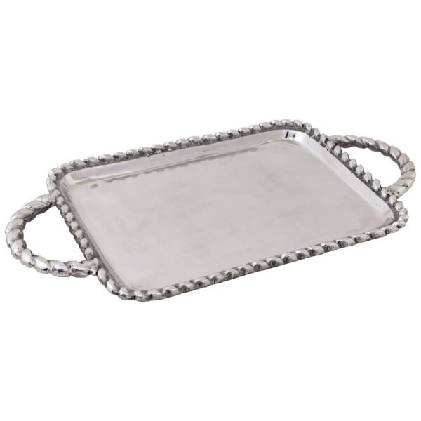 Lg Rope Edge Handled Tray