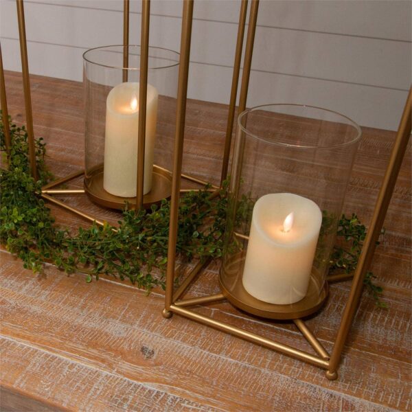 Gold Cage Lantern Candle Holders (Set of 3) - Image 2