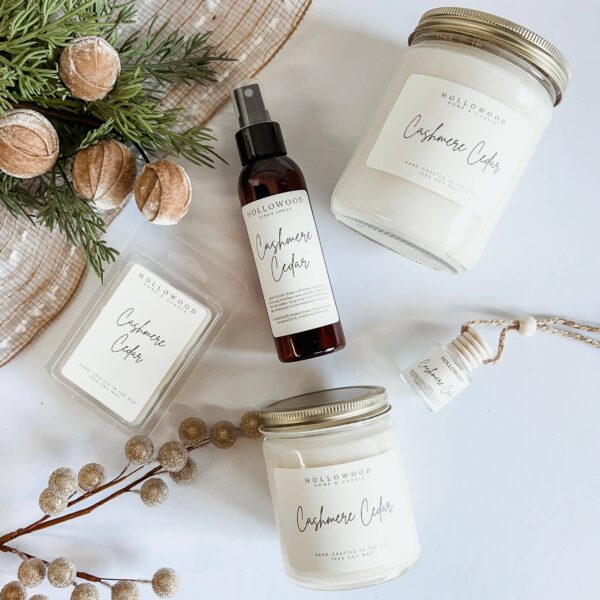 CASHMERE CEDAR | HOLIDAY CANDLE | 100% SOY WAX | 8 OZ - Image 3
