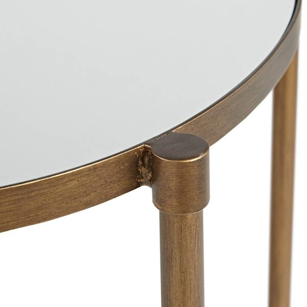 Antique Bronze Mirrored Top Oval Accent Table - Image 5