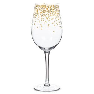 Gold Confetti Wine Glass-9.5"H(14oz)-1213