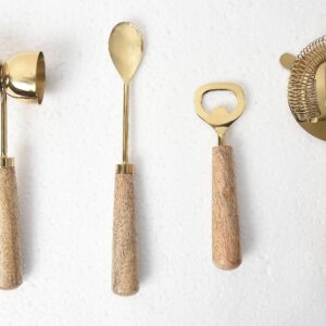 Cocktail Gift : 4Pc Bar Tool Set - Brass Coated