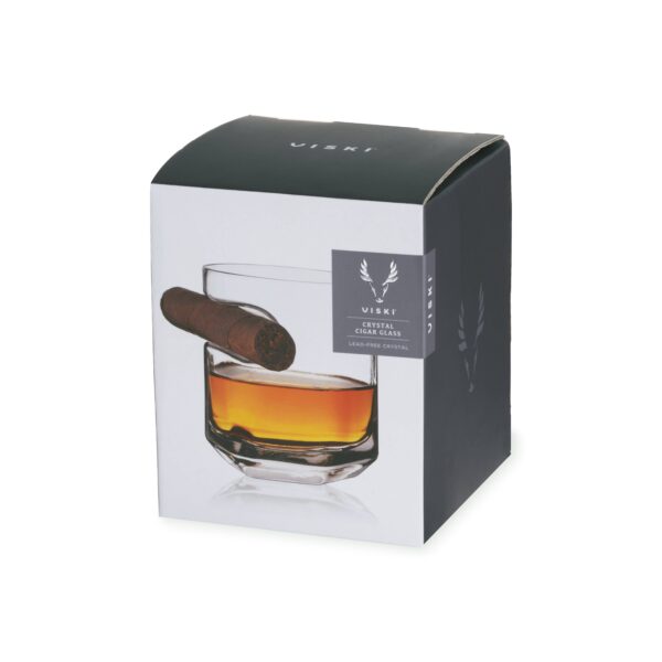 Raye™ Crystal Whiskey Glass w/ Built-in Cigar Holder - Image 2