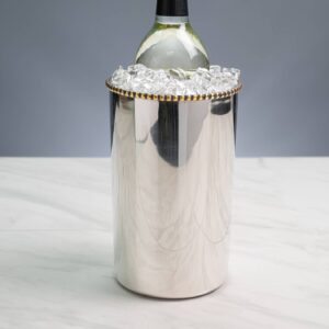 Gold Beaded Double-Wall SS Bottle Holder