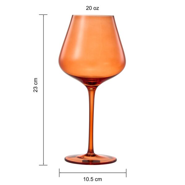 Colored Crystal Wine Glass, Large 20 OZ Glass - Image 3