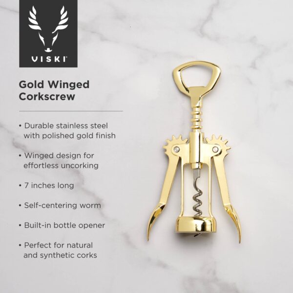 Belmont™ Gold-Plated Winged Corkscrew & Bottle Opener - Image 4