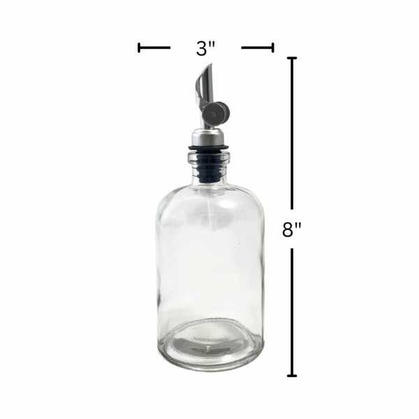 16-ounce Clear Apothecary Bottle with Weighted Pour Spout - Image 3
