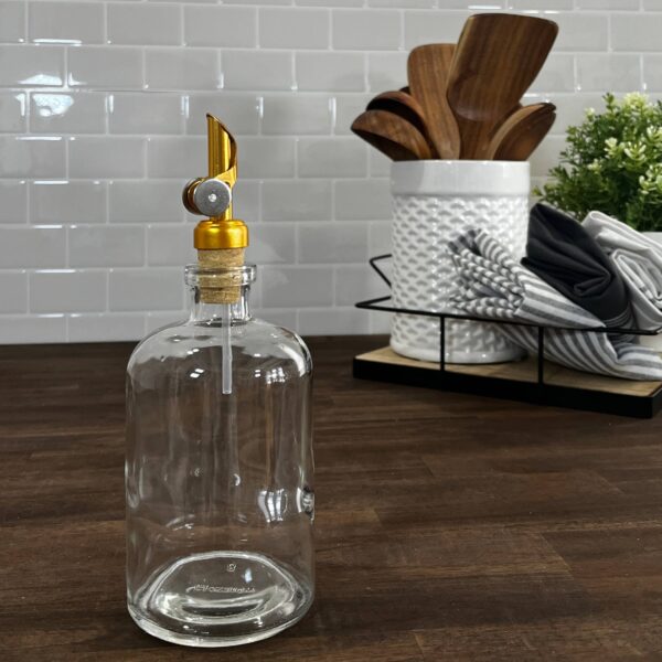 16-ounce Clear Apothecary Bottle with Weighted Pour Spout - Image 2
