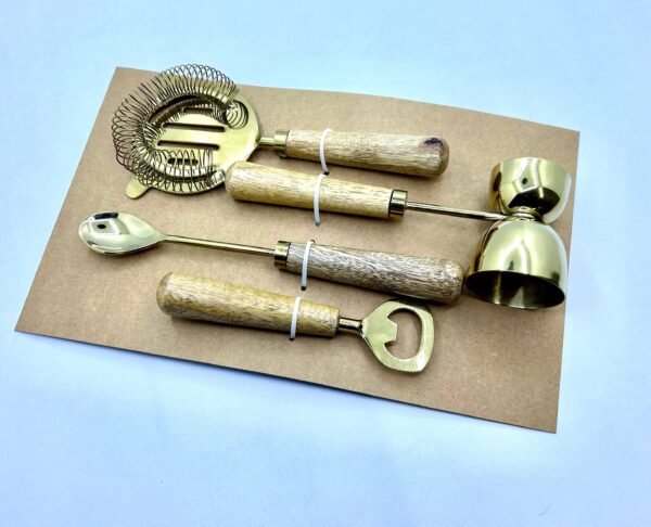 Cocktail Gift : 4Pc Bar Tool Set - Brass Coated - Image 4