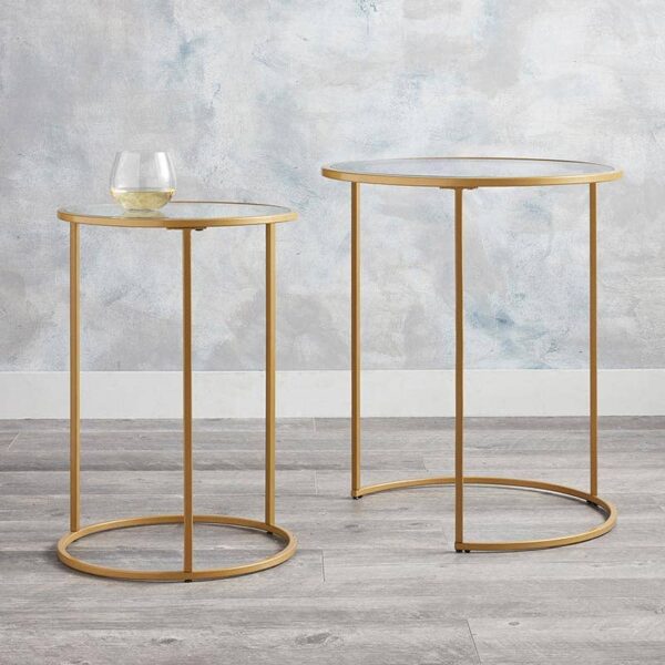 Glass Top Nested Tables - Set of 2 - Image 4