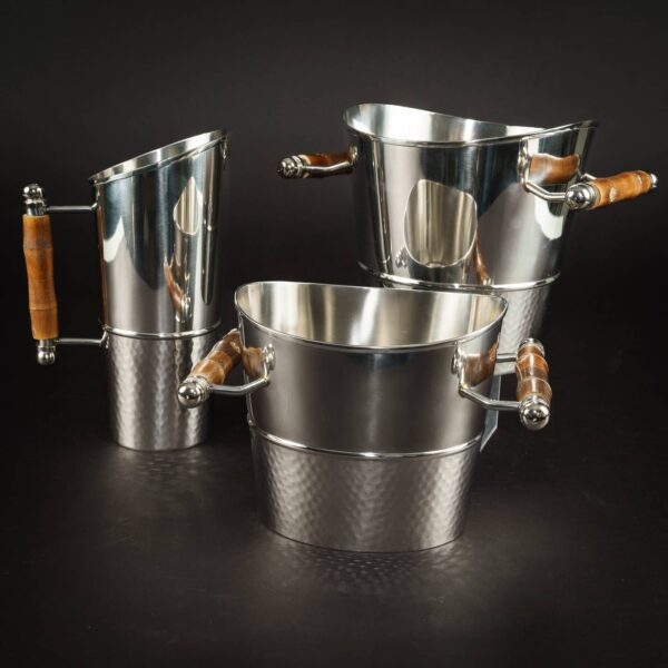 Classic SS Ice Bucket with Wood Handles - Image 6