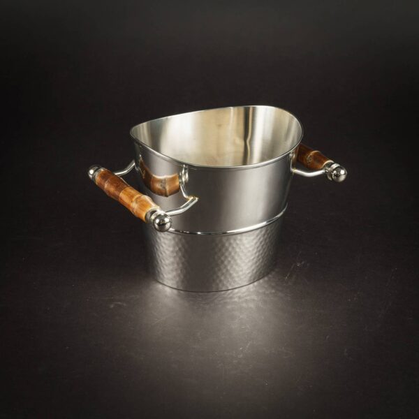 Classic SS Ice Bucket with Wood Handles