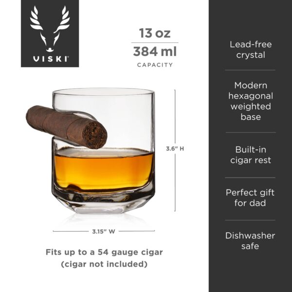 Raye™ Crystal Whiskey Glass w/ Built-in Cigar Holder - Image 4