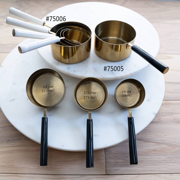 Gold Measuring Cup w/ White Enamel Handle S/4 - Image 9