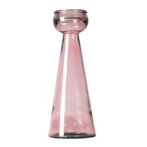 Lg. Pink Recycled Glass Candle Holder