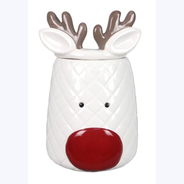 Ceramic Traditional Christmas Reindeer Goodie Jar