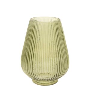 7" Sage Fluted Teardrop Vase