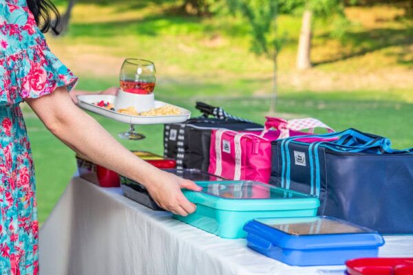 Reusable Party Plates w/ Beverage Holder - Set of 4 - Red - Image 6