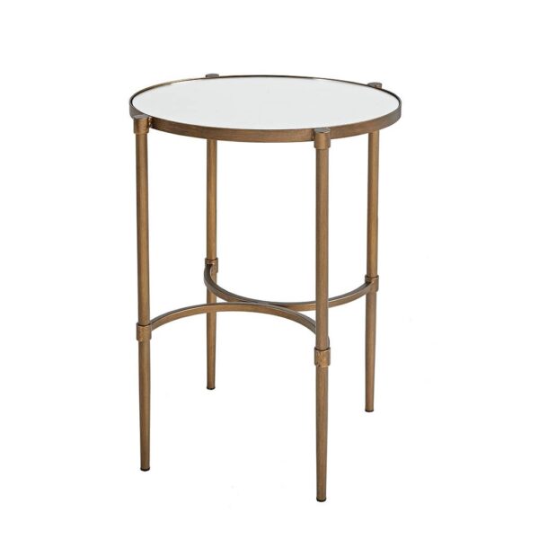 Antique Bronze Mirrored Top Oval Accent Table - Image 4