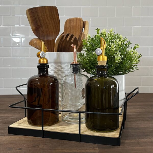 16-ounce Clear Apothecary Bottle with Weighted Pour Spout - Image 6