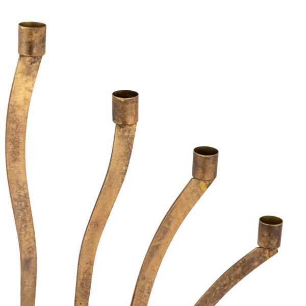 Candle Holder Med Old Brass - Image 5