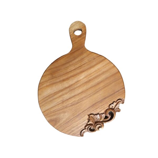 12" Round Teak Charcuterie Serving Board - Image 2