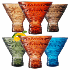 Set Of 2- Acrylic Unbreakable Hobnail Martini PlasticGlasss