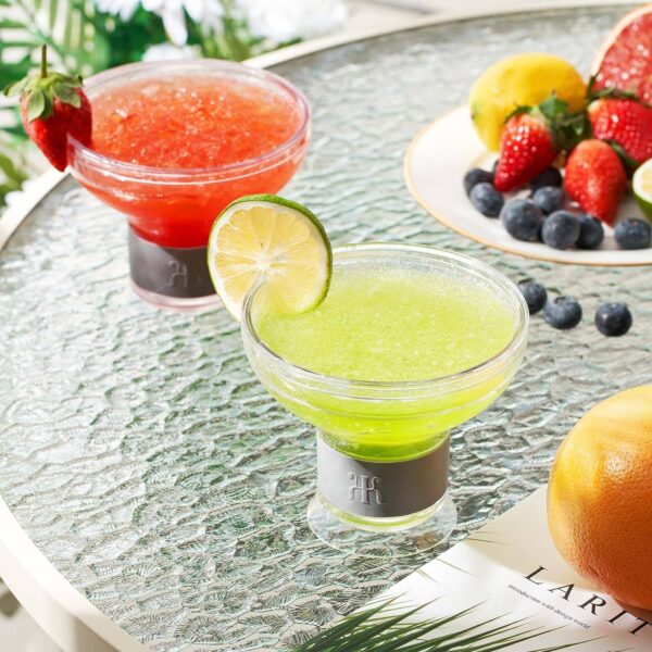 Set Of Four Frozen Margarita & Cocktail Chiller Glasses Set of 4, 12oz