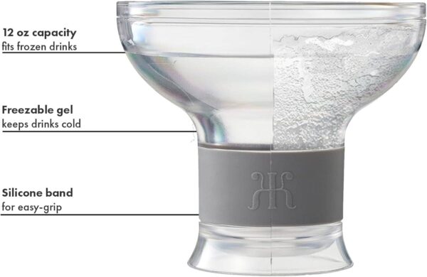Set Of Four Frozen Margarita & Cocktail Chiller Glasses Set of 4, 12oz - Image 7