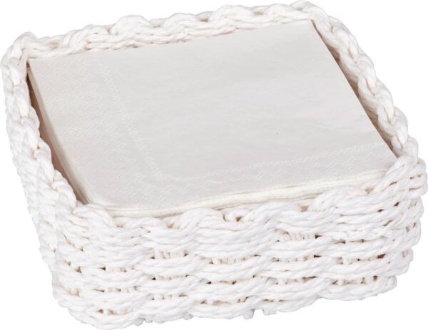 Paper Cocktail Napkin Paper Woven Caddy Paper Weave White